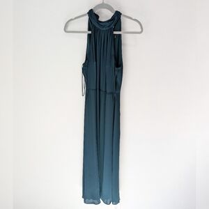 Express Green Satin Halter Dress Size S